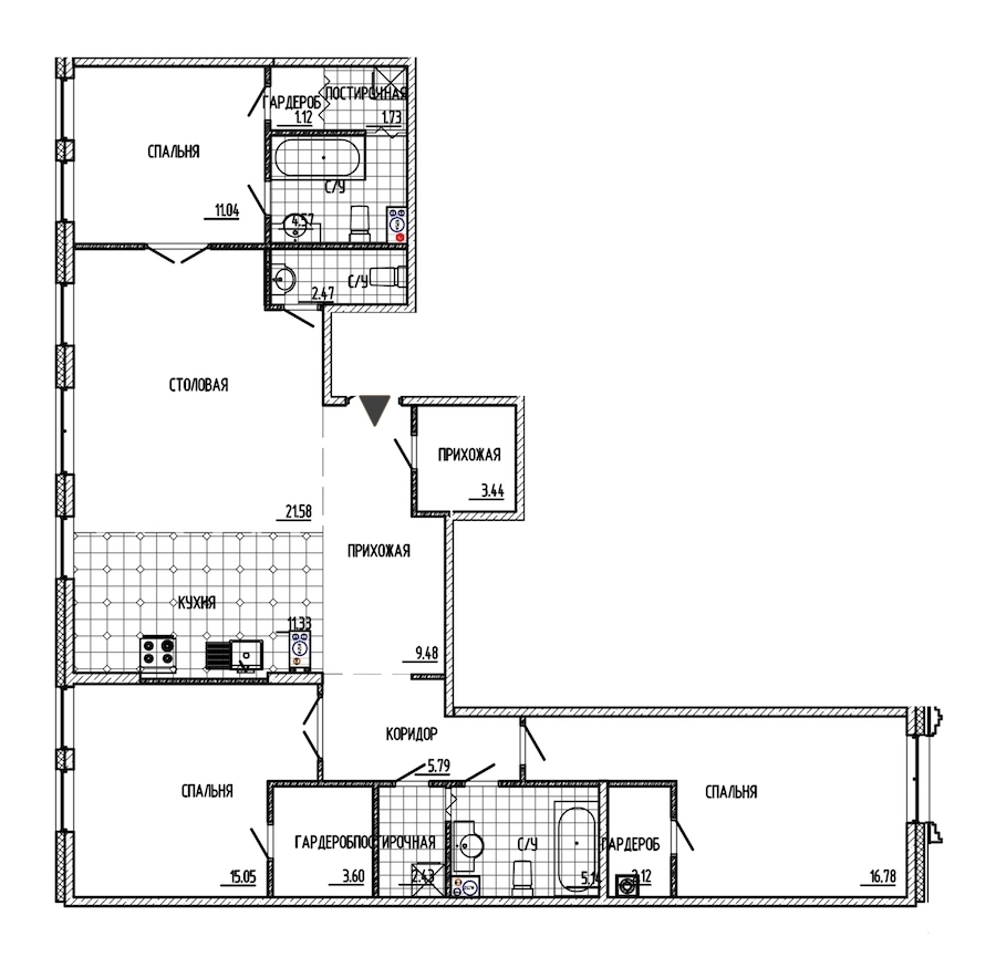 1-комнатная, 118 м² — ЖК ЖК Маленькая Франция