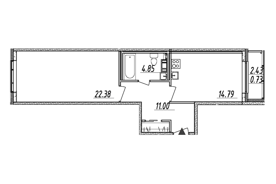 1-комнатная, 54 м² — ЖК ЖК Nobelius (Нобелиус)