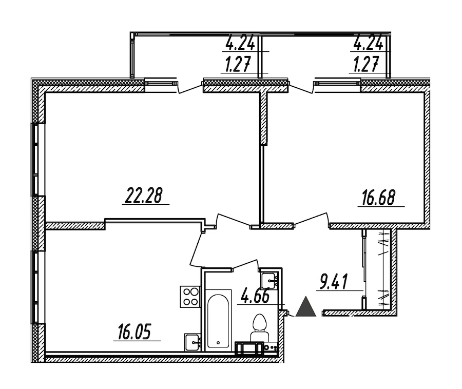 2-комнатная, 72 м² — ЖК ЖК Nobelius (Нобелиус)