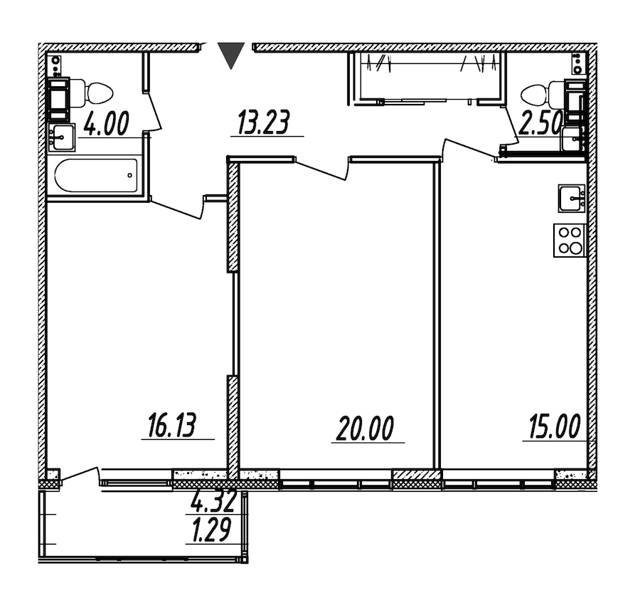 2-комнатная, 72 м² — ЖК ЖК Nobelius (Нобелиус)