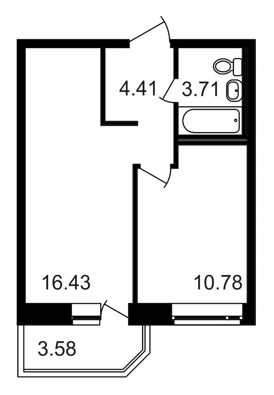 1-комнатная, 39 м² — ЖК ЖК Северный
