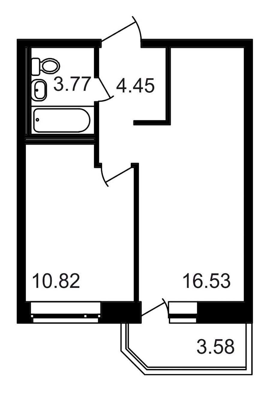 1-комнатная, 39 м² — ЖК ЖК Северный