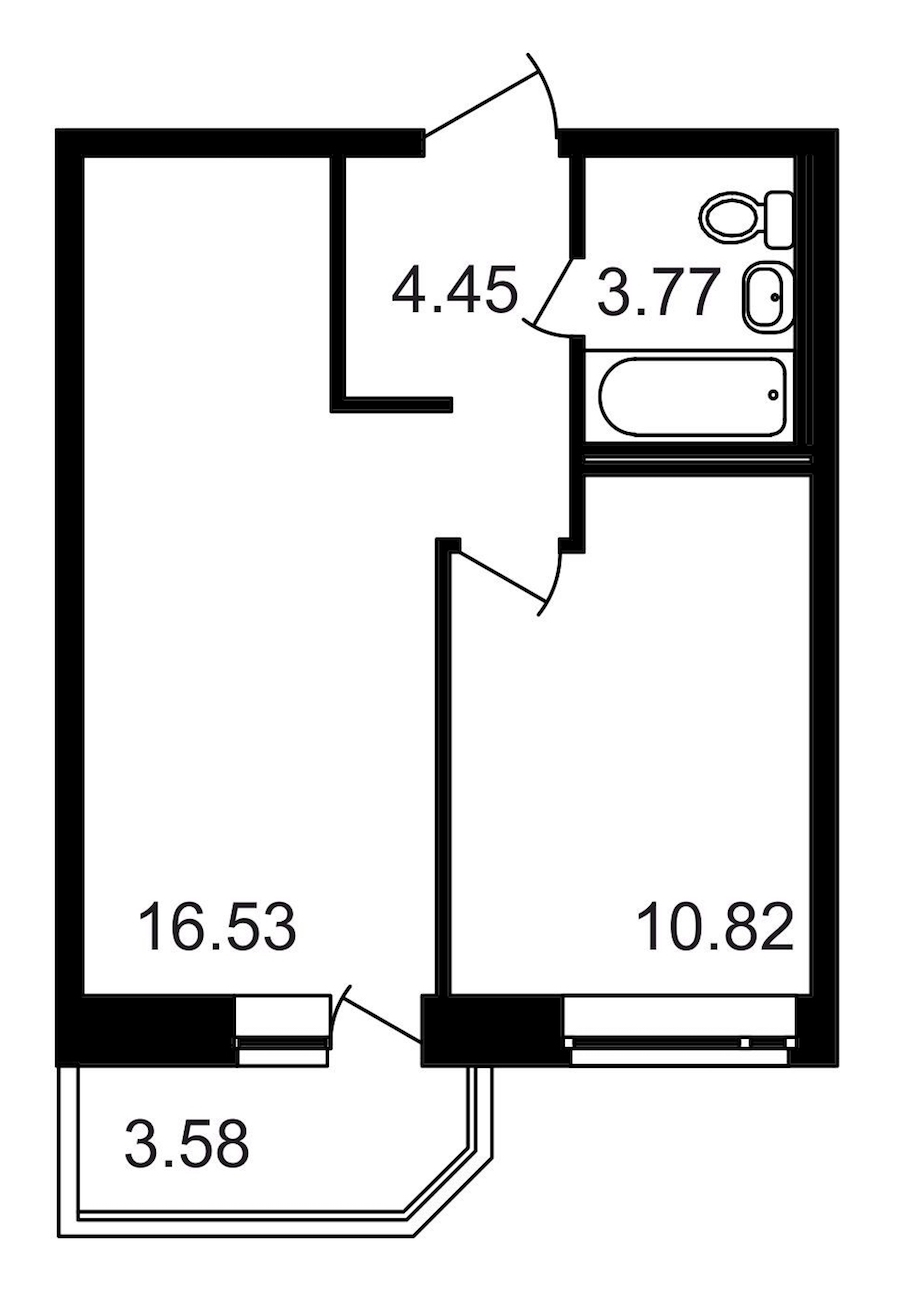 1-комнатная, 39 м² — ЖК ЖК Северный