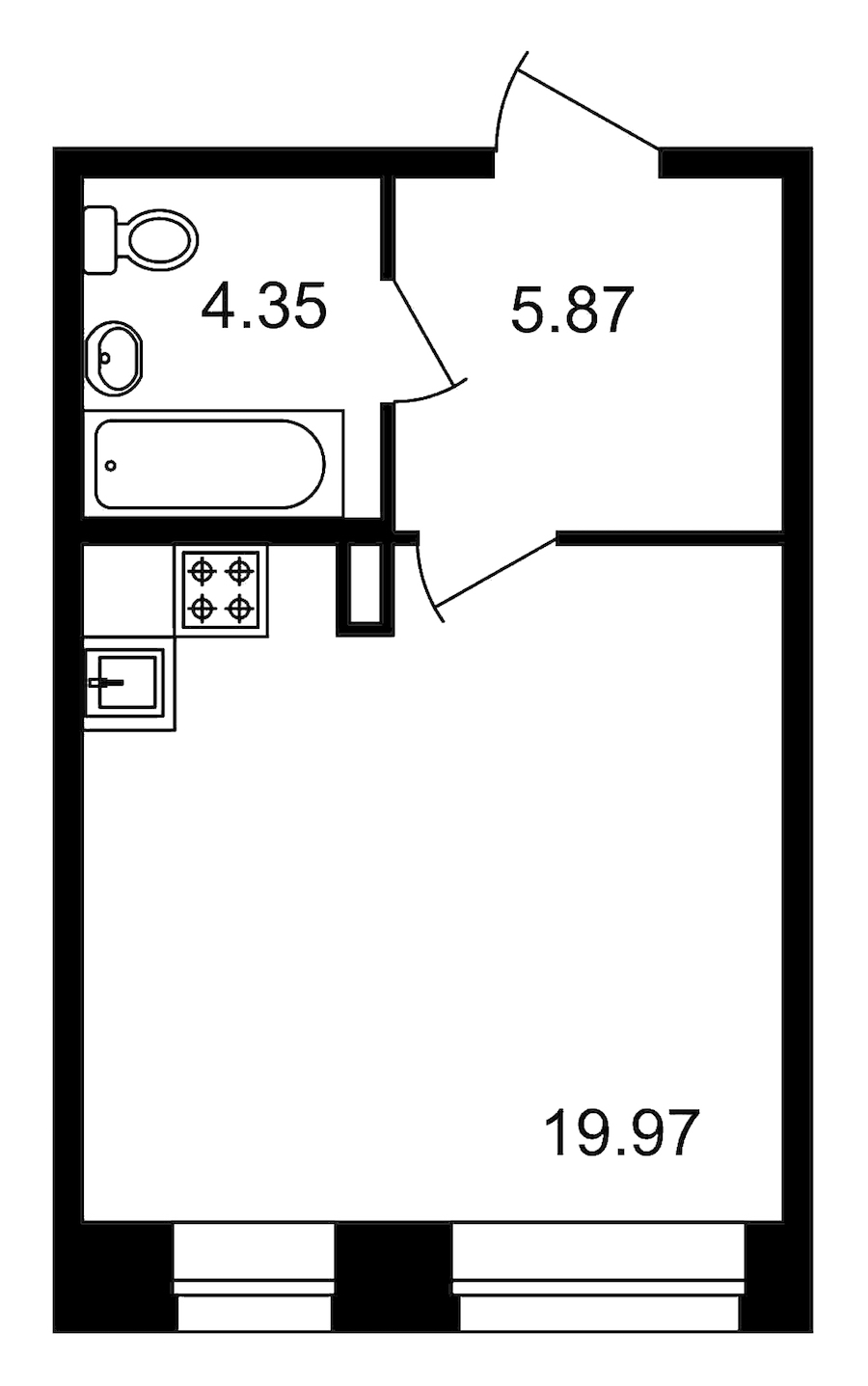 Студия, 30 м² — ЖК Клубный дом Волковский