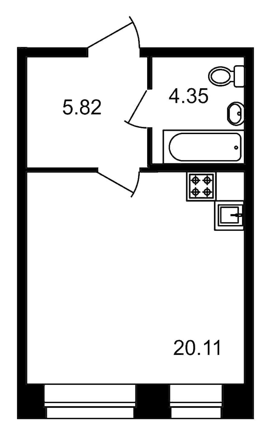 Студия, 30 м² — ЖК Клубный дом Волковский