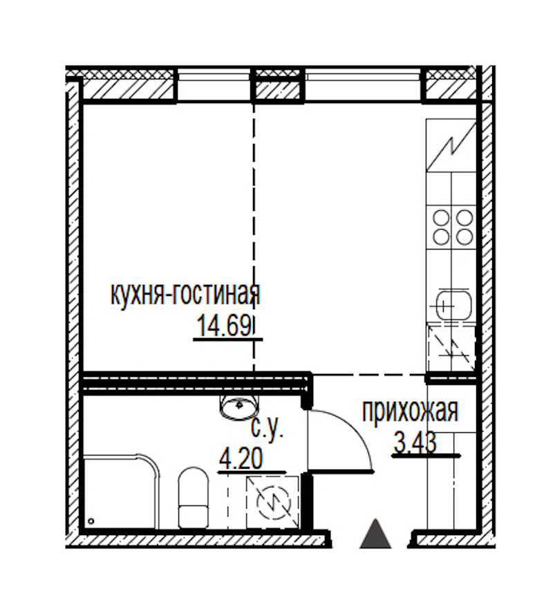 Студия, 22 м² — ЖК ЖК ID Мурино (Айди Мурино)