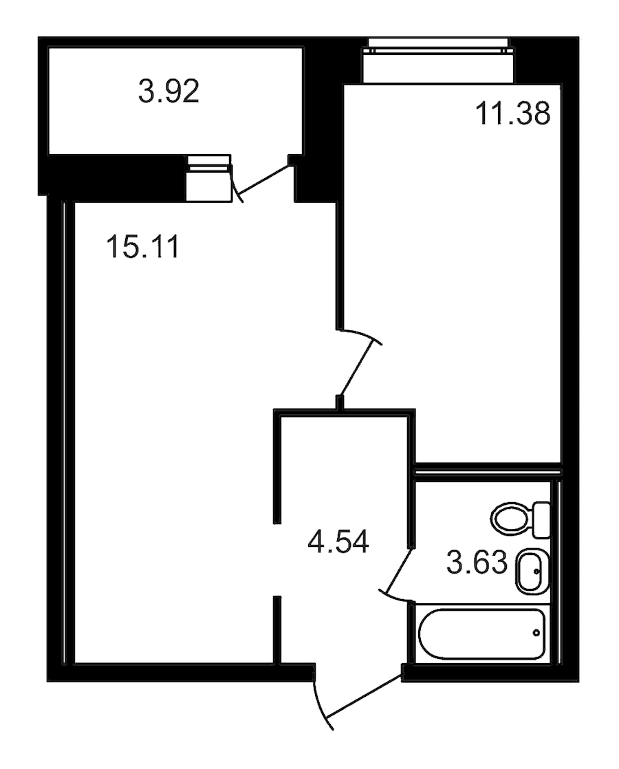 1-комнатная, 39 м² — ЖК ЖК Северный