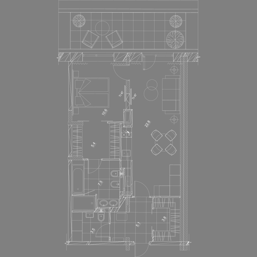 1-комнатная, 64 м² — ЖК Апарт-отель Ye's Marata (Йес Марата)