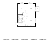 2-комнатная, 56 м² — ЖК ЖК Орловский парк