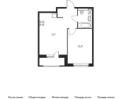1-комнатная, 39 м² — ЖК ЖК Орловский парк