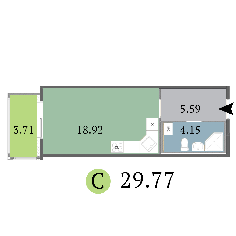 Студия, 30 м² — ЖК ЖК Red Village (Рэд Вилладж)