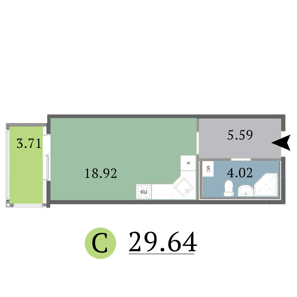 Студия, 30 м² — ЖК ЖК Red Village (Рэд Вилладж)