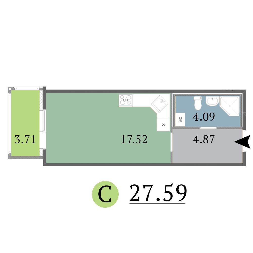 Студия, 28 м² — ЖК ЖК Red Village (Рэд Вилладж)