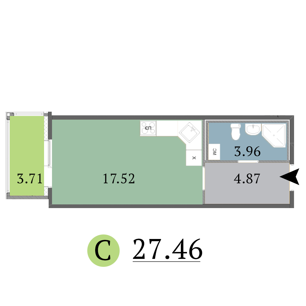 Студия, 27 м² — ЖК ЖК Red Village (Рэд Вилладж)