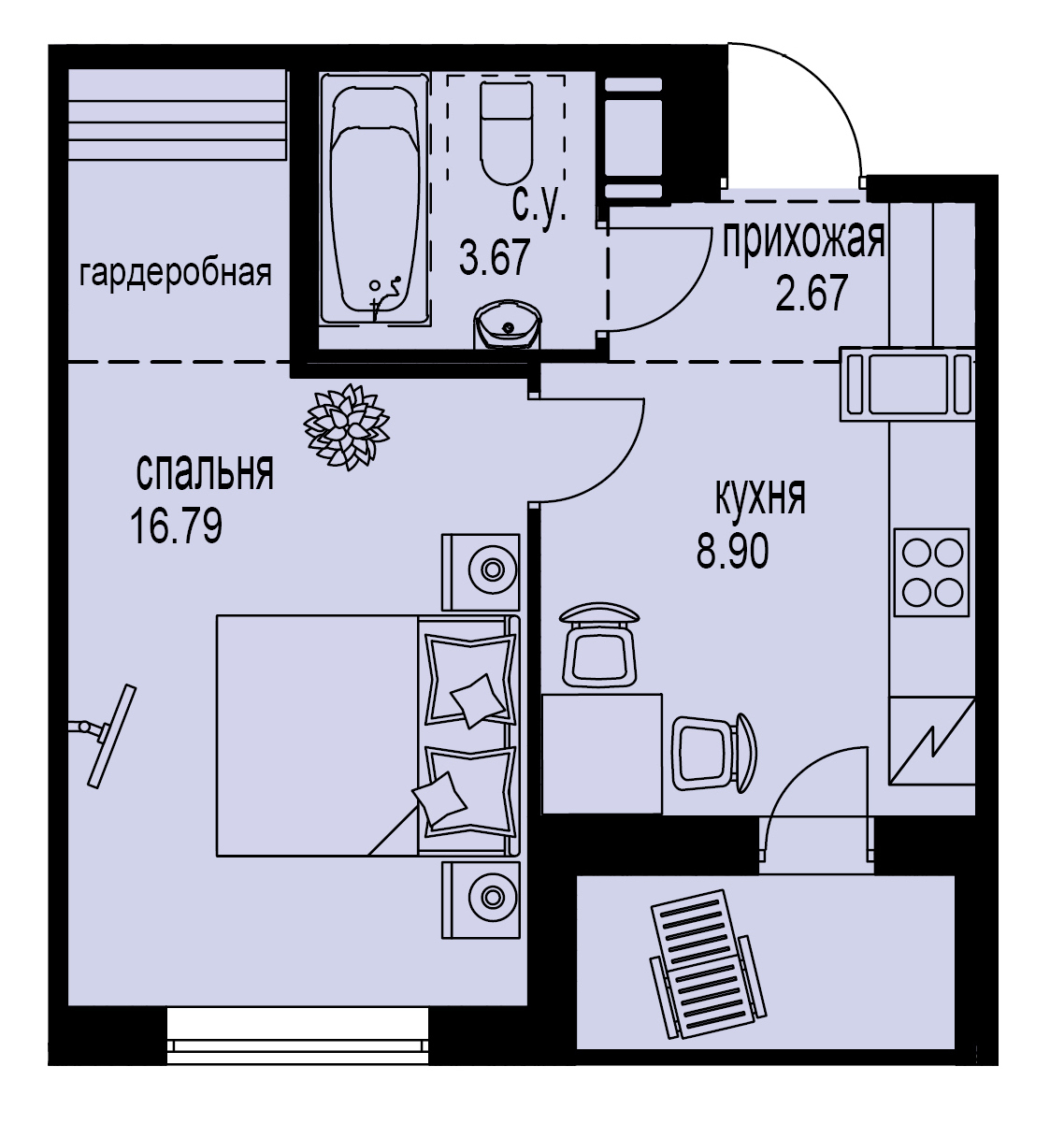 1-комнатная, 34 м² — ЖК ЖК ID Мурино (Айди Мурино)