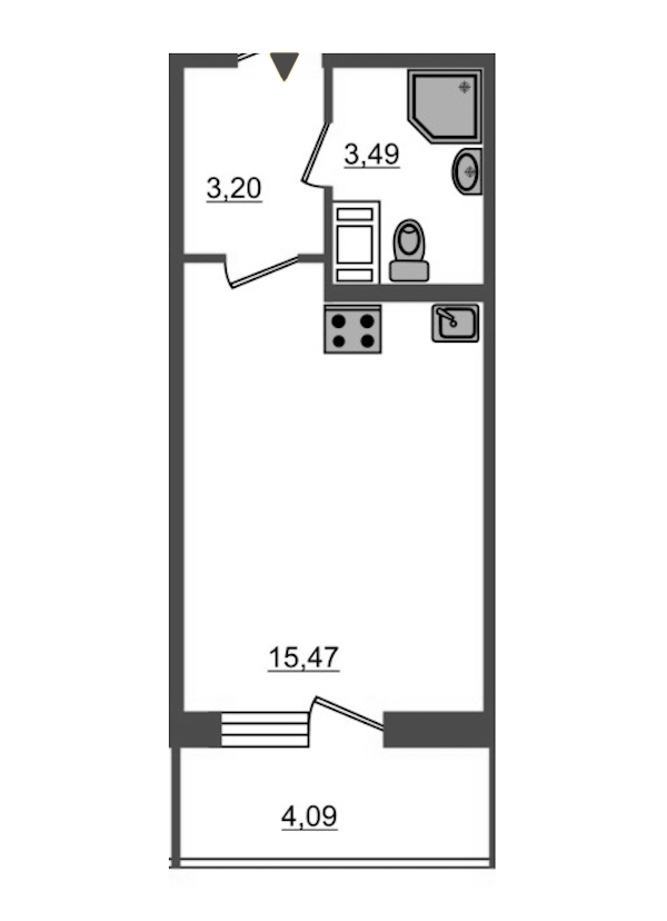 Студия, 22 м² — ЖК ЖК Браво