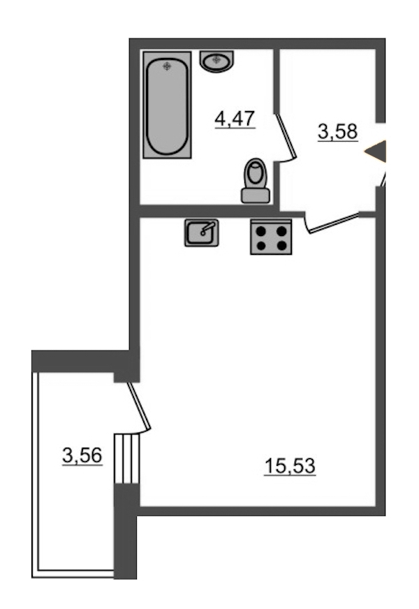 Студия, 24 м² — ЖК ЖК Браво