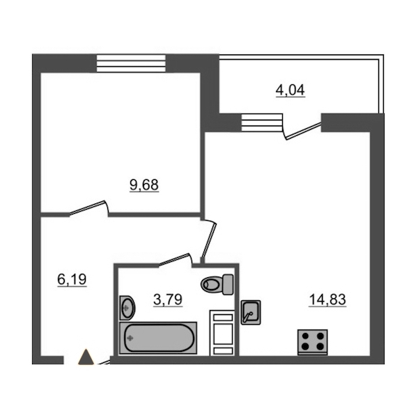 1-комнатная, 34 м² — ЖК ЖК Браво