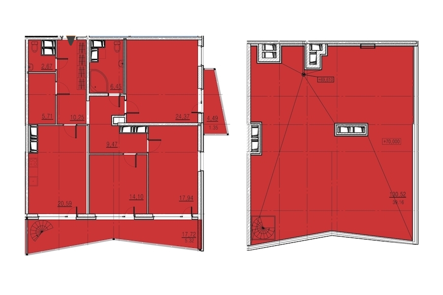 3-комнатная, 112 м² — ЖК ЖК Муринские высоты