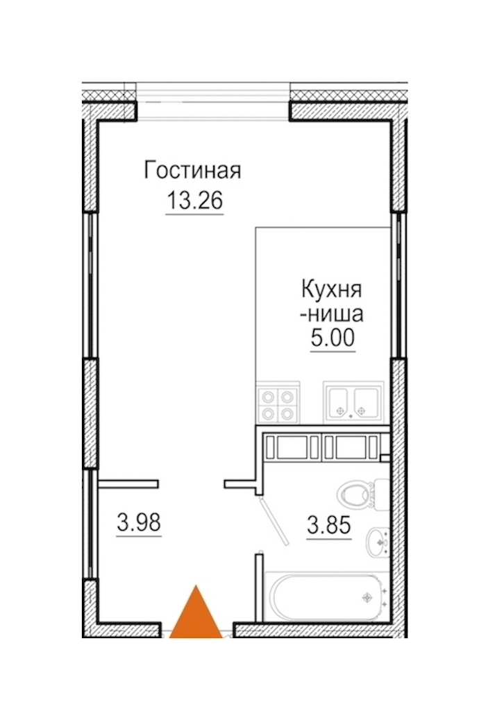 Студия, 26 м² — ЖК Апарт-отель Next (Некст)