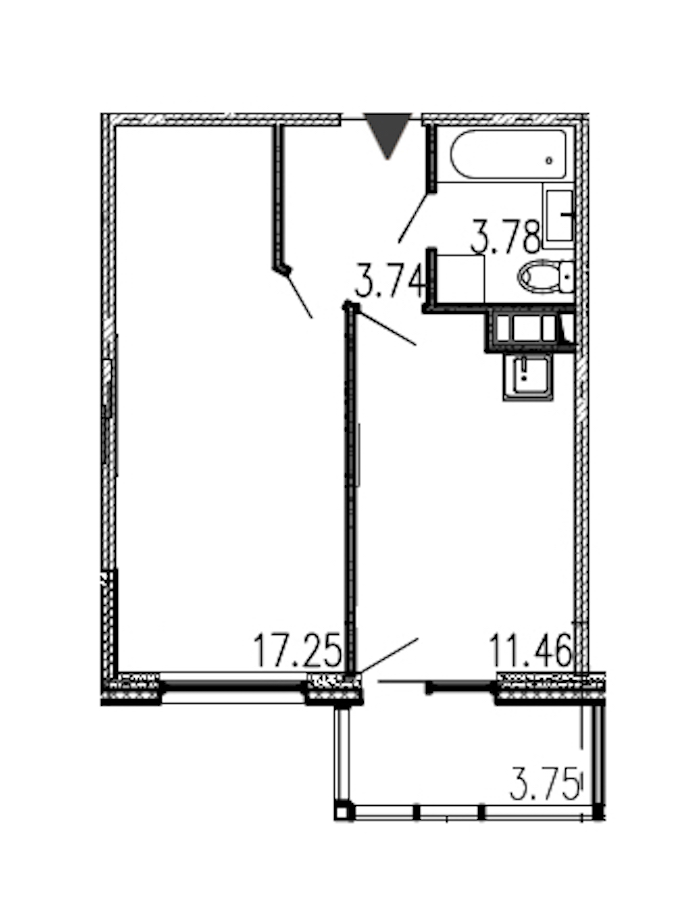 1-комнатная, 35 м² — ЖК ЖК Полис на московской