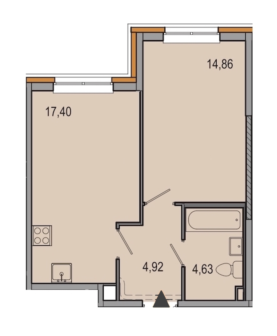 1-комнатная, 42 м² — ЖК ЖК ТАРМО