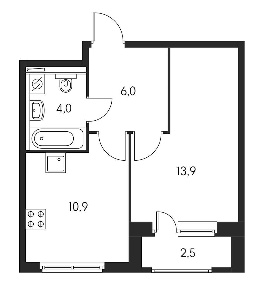 1-комнатная, 36 м² — ЖК ЖК Орловский парк