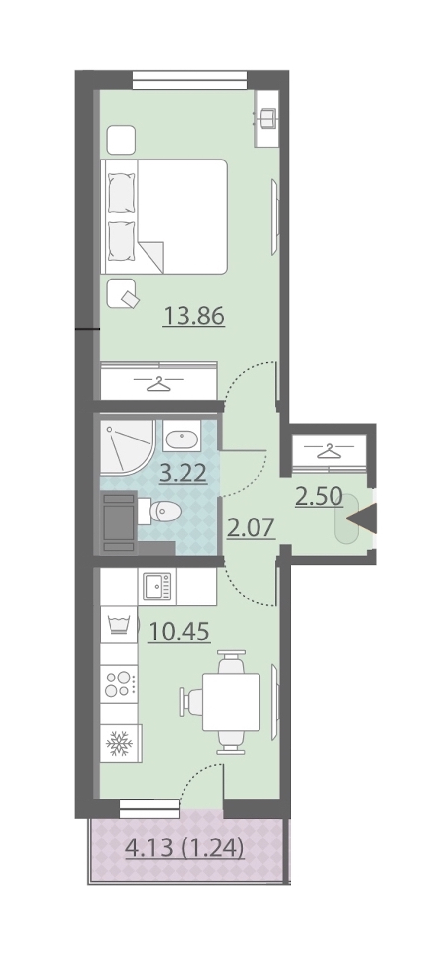 1-комнатная, 33 м² — ЖК ЖК Ручьи