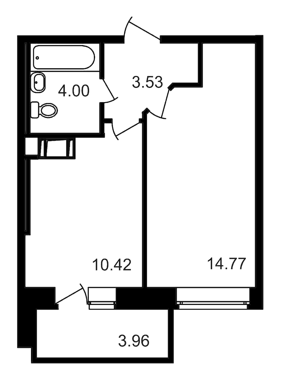 1-комнатная, 37 м² — ЖК ЖК Северный