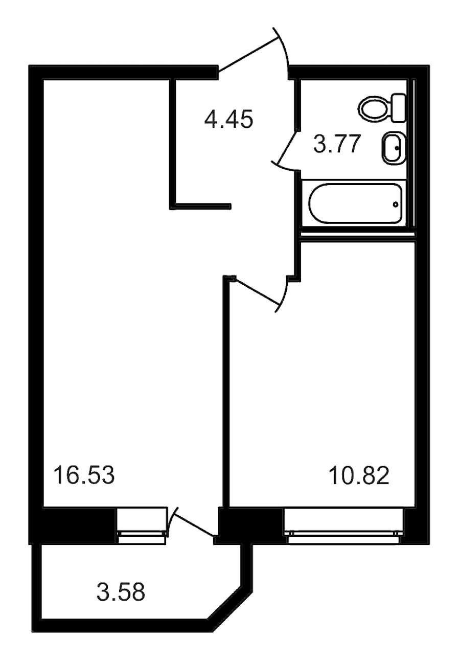 1-комнатная, 39 м² — ЖК ЖК Северный