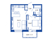 2-комнатная, 37 м² — ЖК ЖК Полис на московской