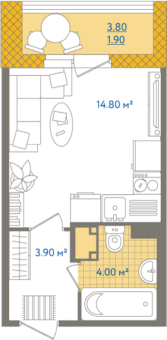 Студия, 25 м² — ЖК ЖК Светлый мир жизнь