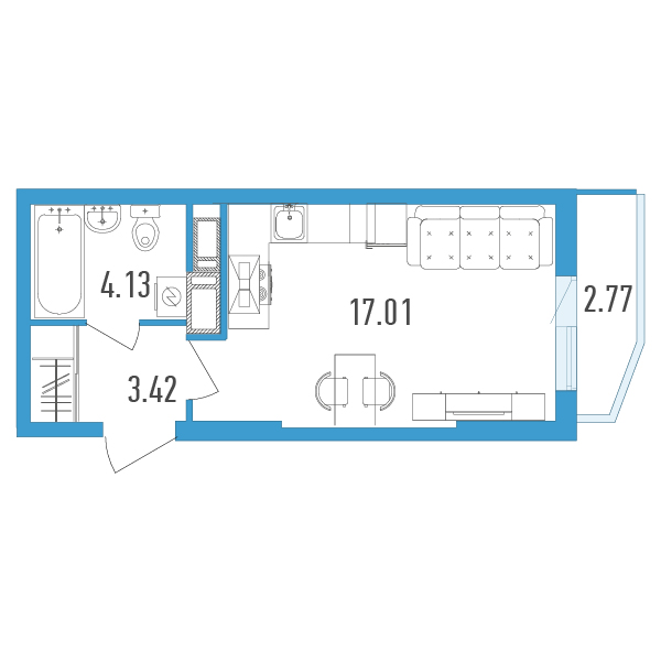 Студия, 25 м² — ЖК ЖК Yoga (Йога)