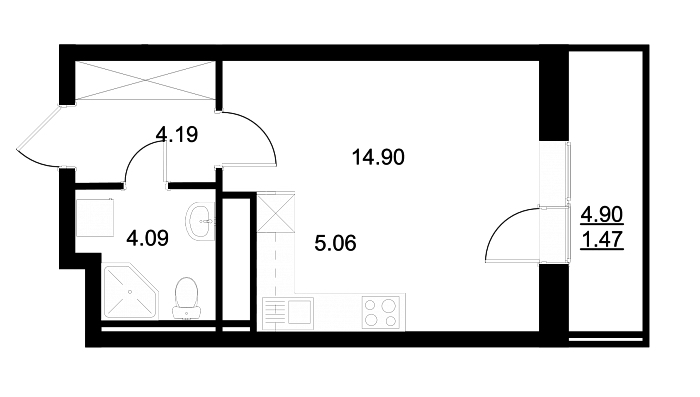 Студия, 30 м² — ЖК ЖК Neva-Neva (Нева-Нева)