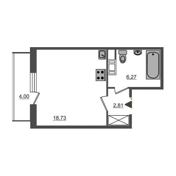 Студия, 28 м² — ЖК Апарт-комплекс М97