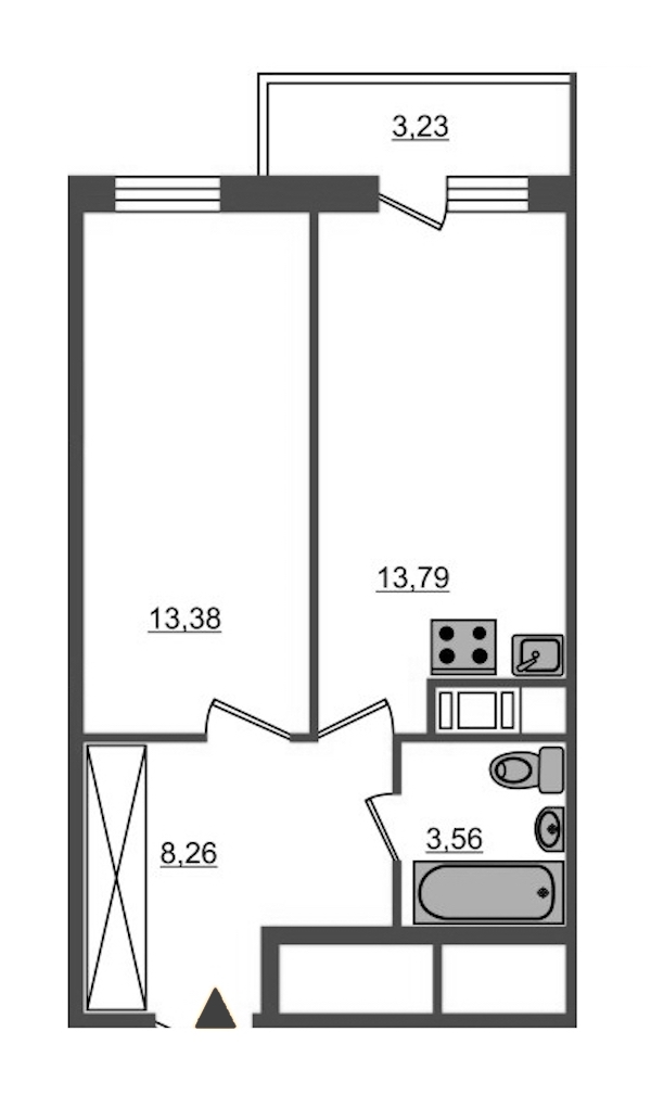 1-комнатная, 39 м² — ЖК Апарт-комплекс М97