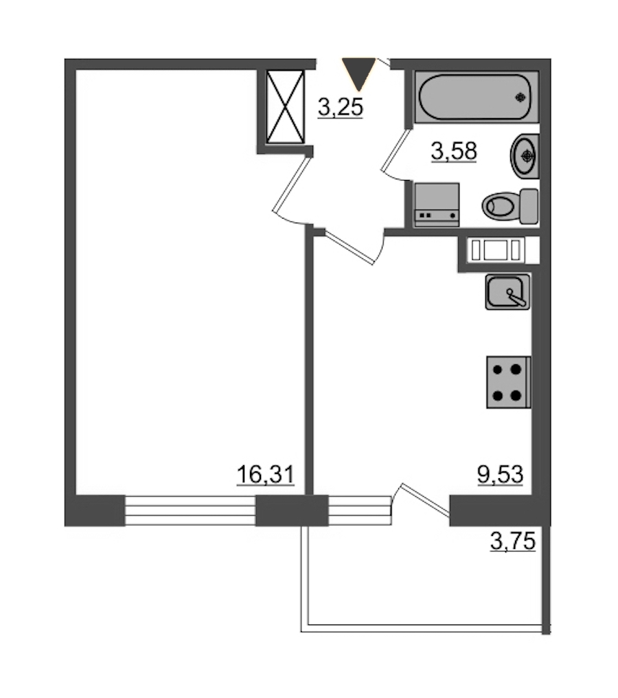 1-комнатная, 32 м² — ЖК ЖК Полис на московской