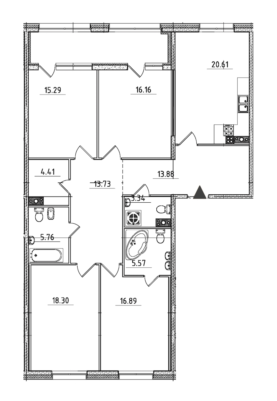 4-комнатная, 139 м² — ЖК ЖК Петровская доминанта