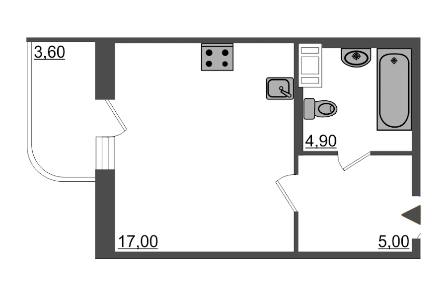 Студия, 28 м² — ЖК ЖК Энфилд