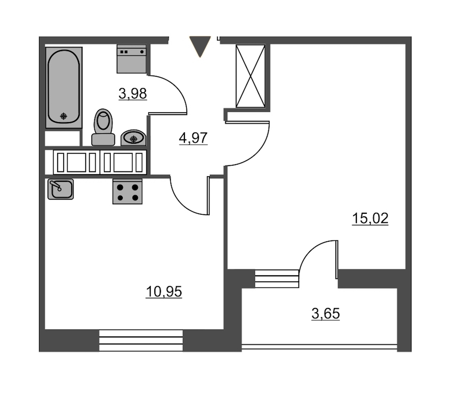 1-комнатная, 37 м² — ЖК ЖК Питер