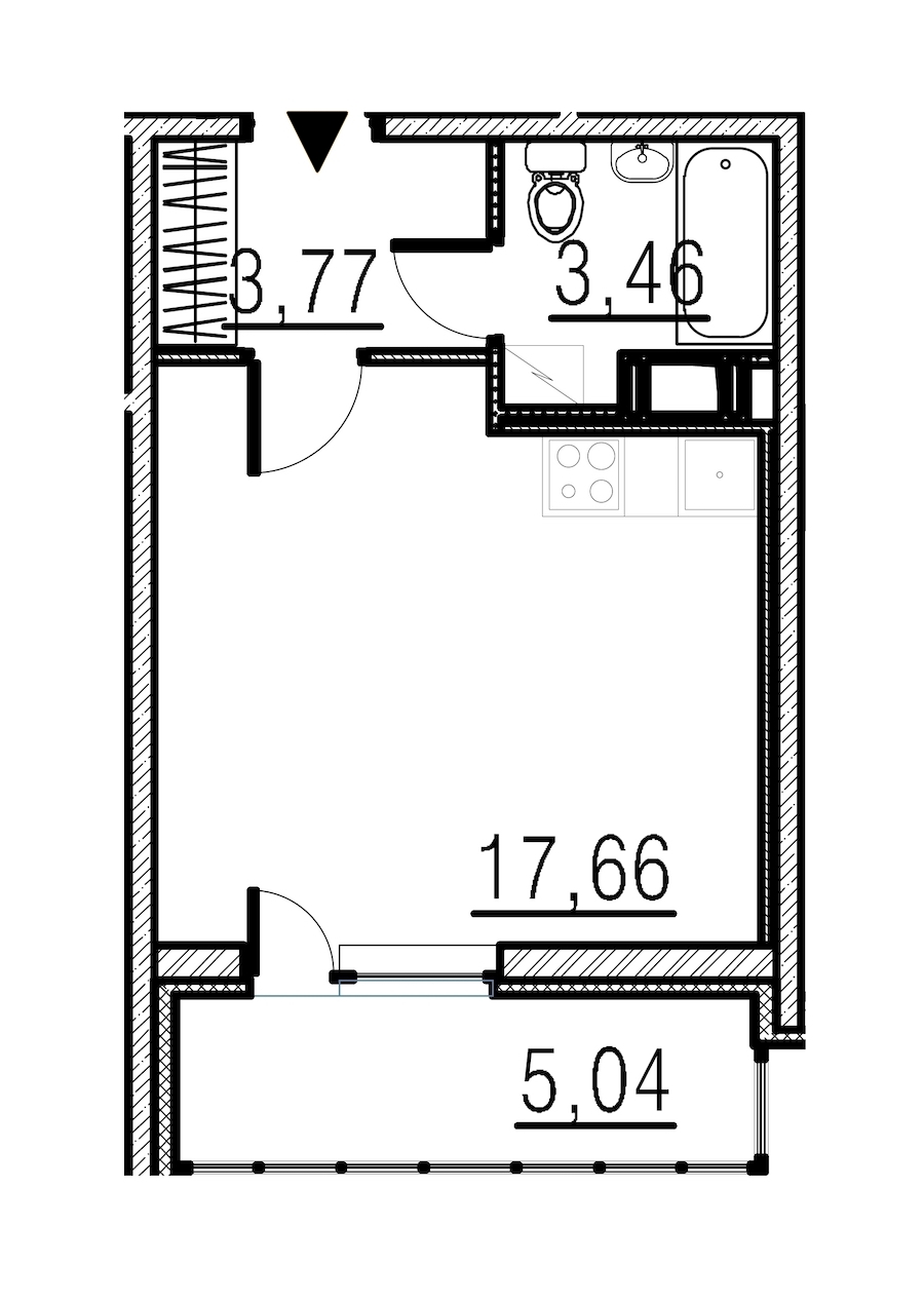 Студия, 25 м² — ЖК ЖК Мурино Парк