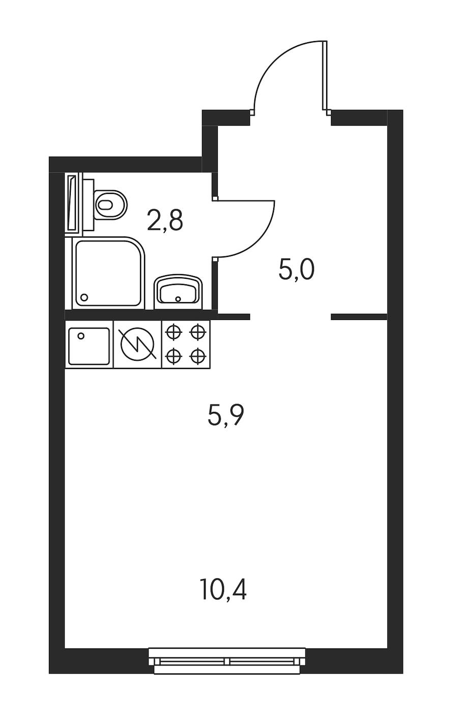 Студия, 23 м² — ЖК ЖК Орловский парк