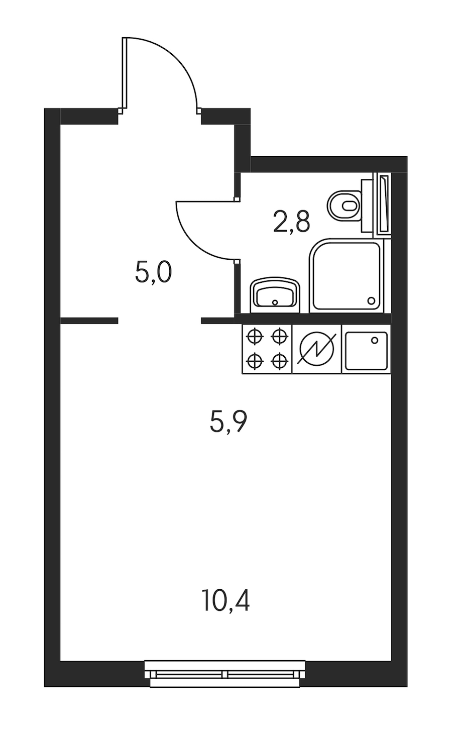 Студия, 24 м² — ЖК ЖК Орловский парк