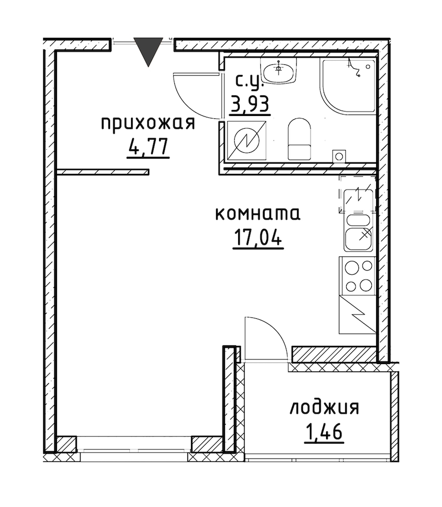 Студия, 27 м² — ЖК ЖК Айди Кудрово (ID Kudrovo)