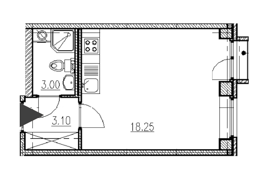 Студия, 24 м² — ЖК ЖК Фортеция