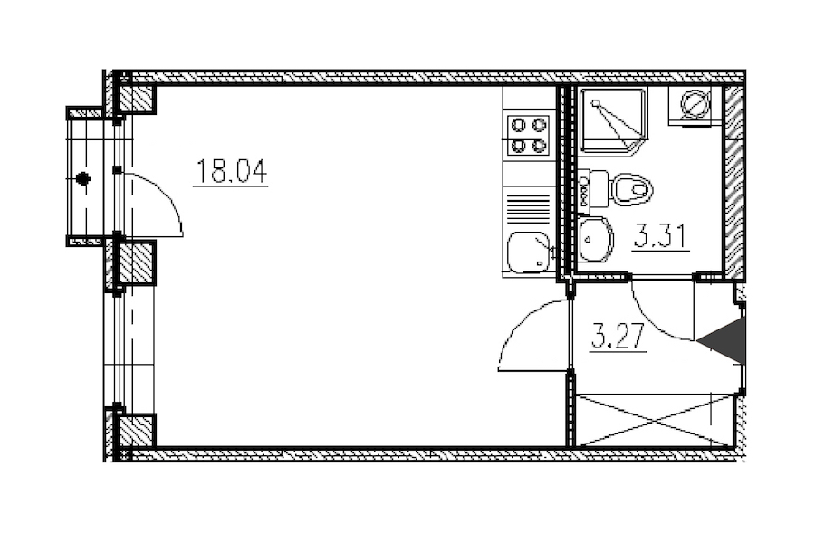 Студия, 25 м² — ЖК ЖК Фортеция