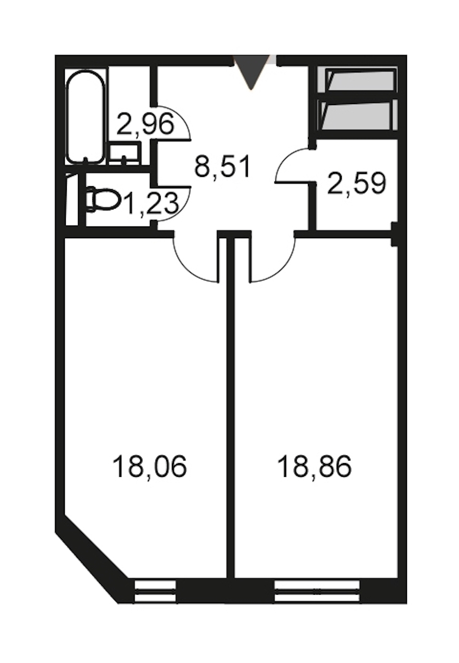 1-комнатная, 52 м² — ЖК ЖК Артхаус