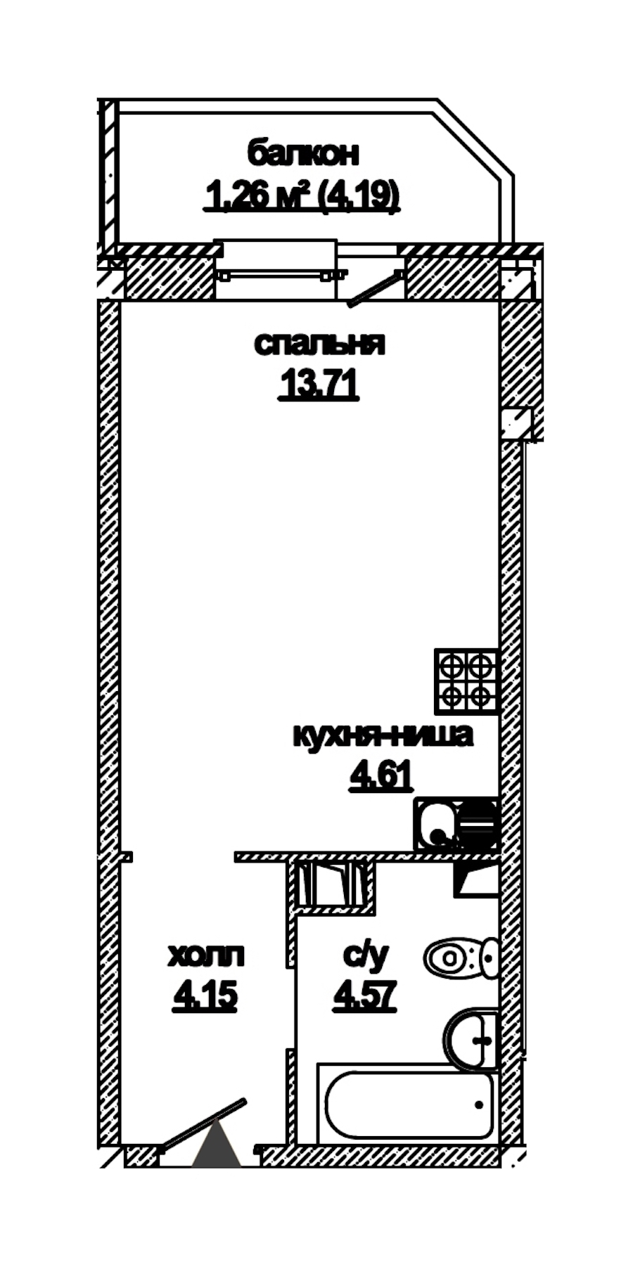 Студия, 29 м² — ЖК ЖК Дружба