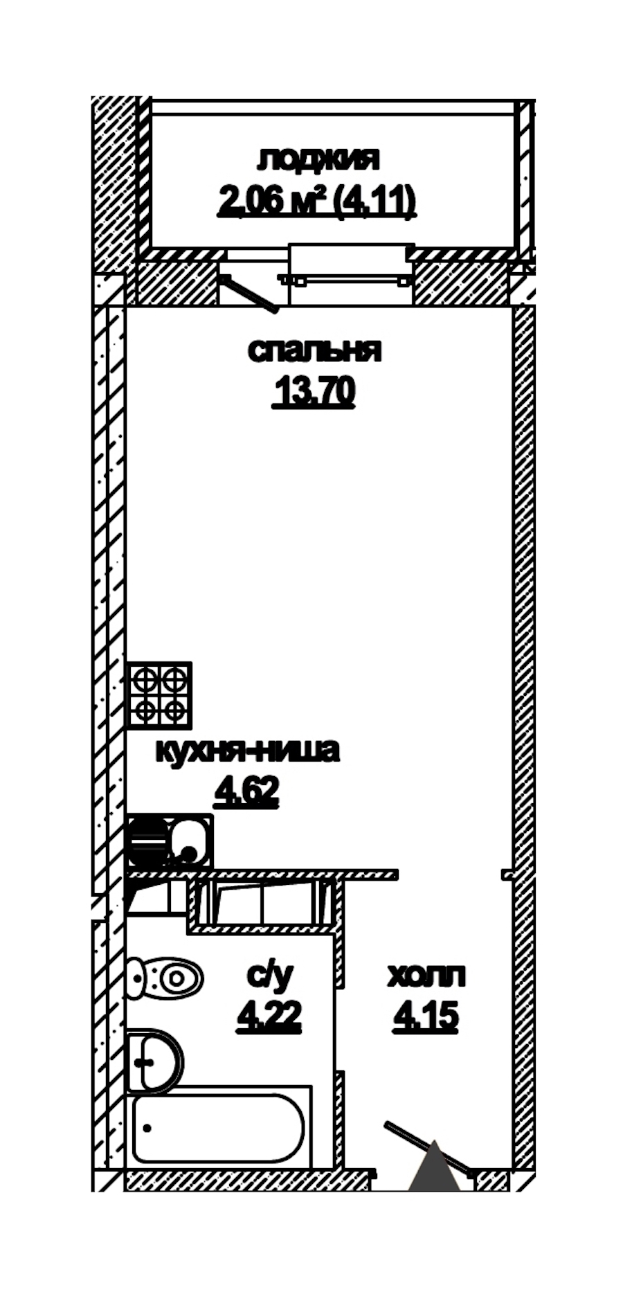 Студия, 29 м² — ЖК ЖК Дружба