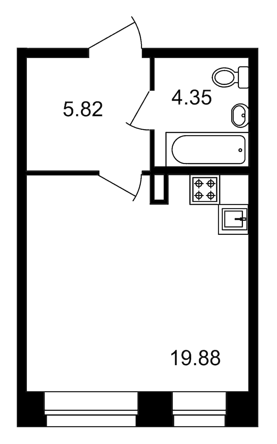 Студия, 30 м² — ЖК Клубный дом Волковский